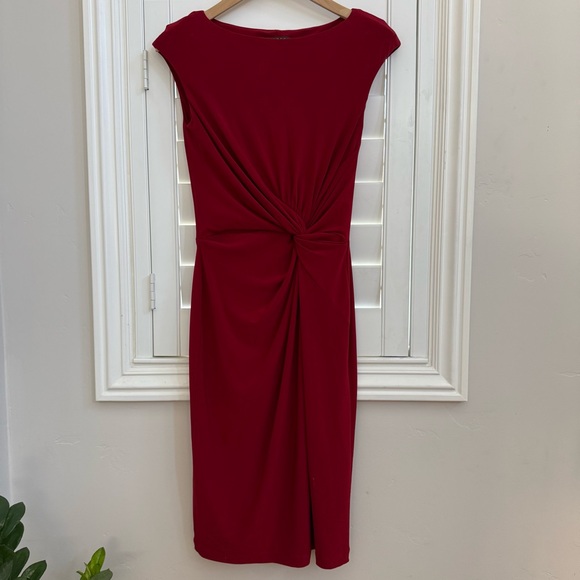 Lauren Ralph Lauren Red Maroon Front Tied Dress - Size 2 - Picture 1 of 4